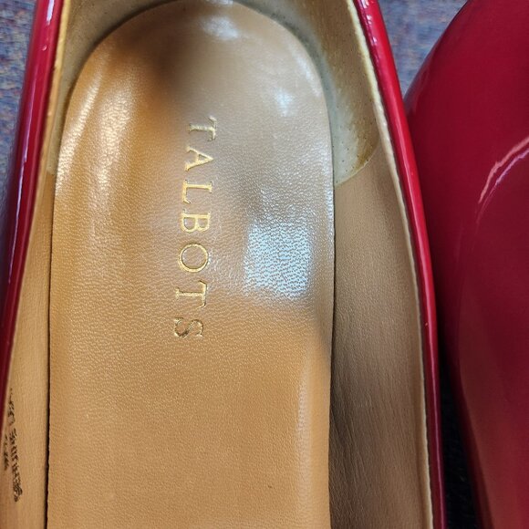 Kitten Patent Leather Talbots Heels Deep Red/Magenta Ruffled Bow Women's 11 B - Picture 3 of 9